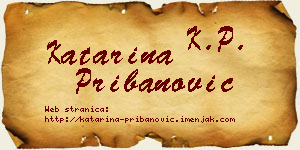 Katarina Pribanović vizit kartica